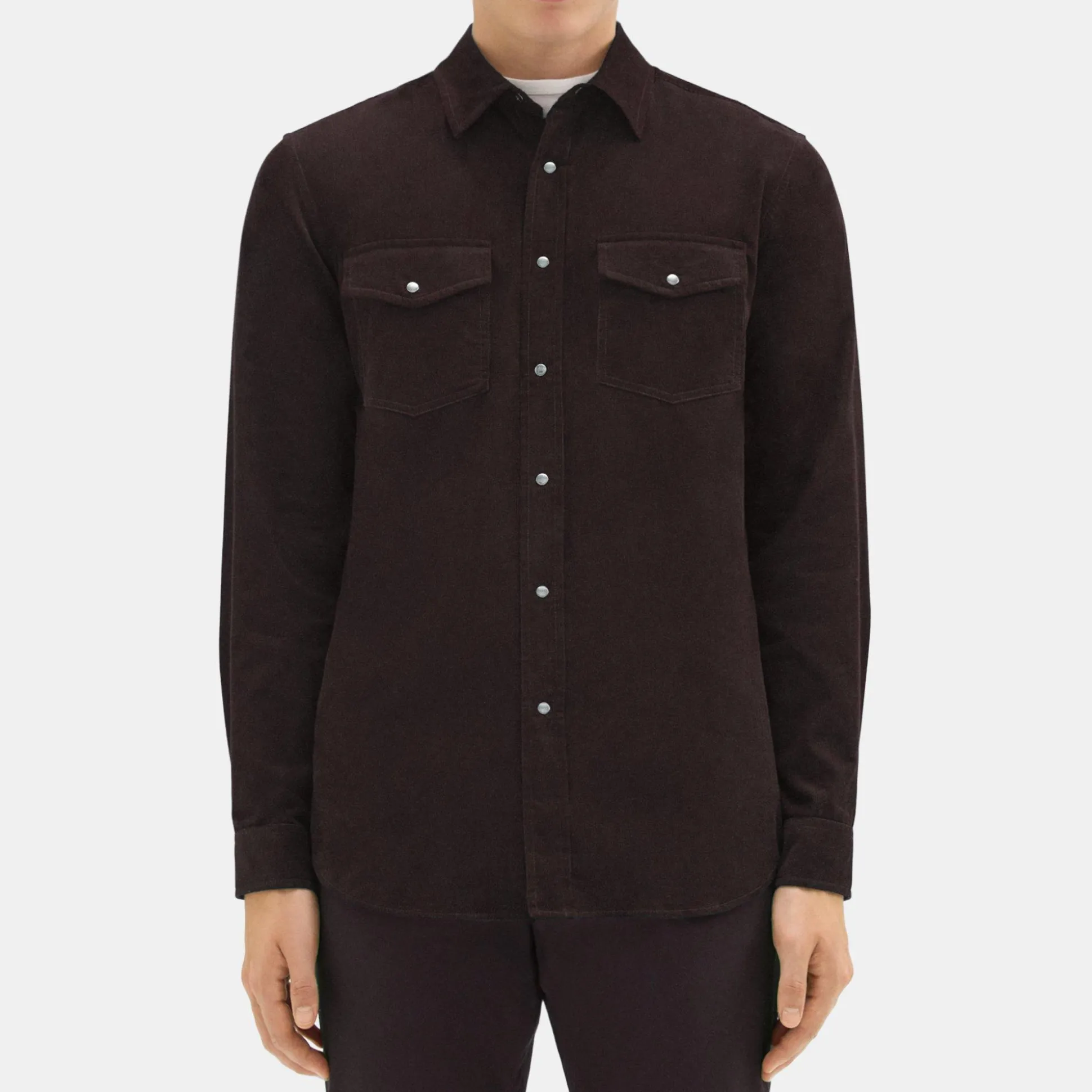 Theory Irving Western Shirt In Cotton Corduroy-Men Shirts