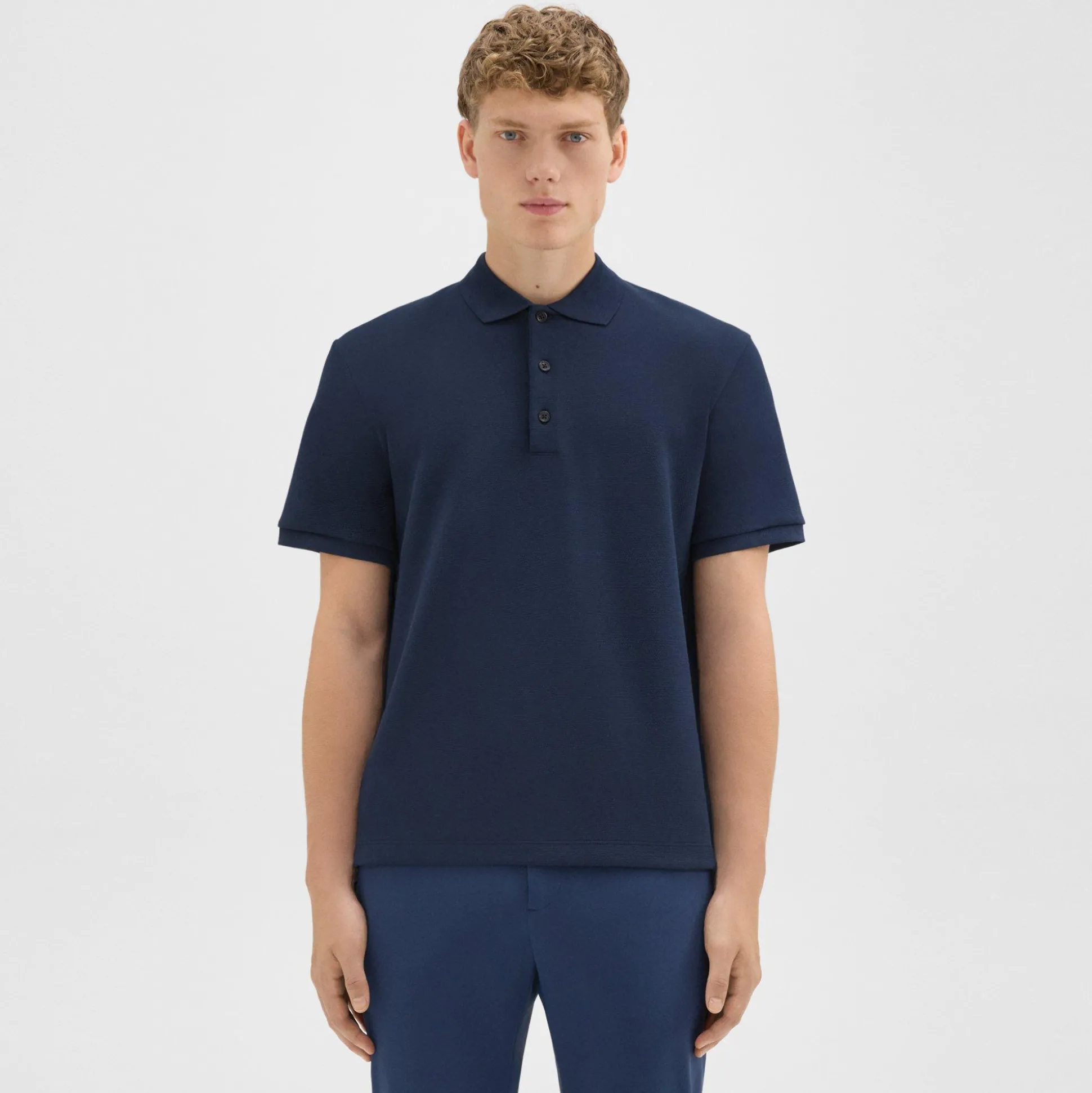Theory Jocelin Polo Shirt In Studio Knit Jacquard-Men T-shirts + Polos