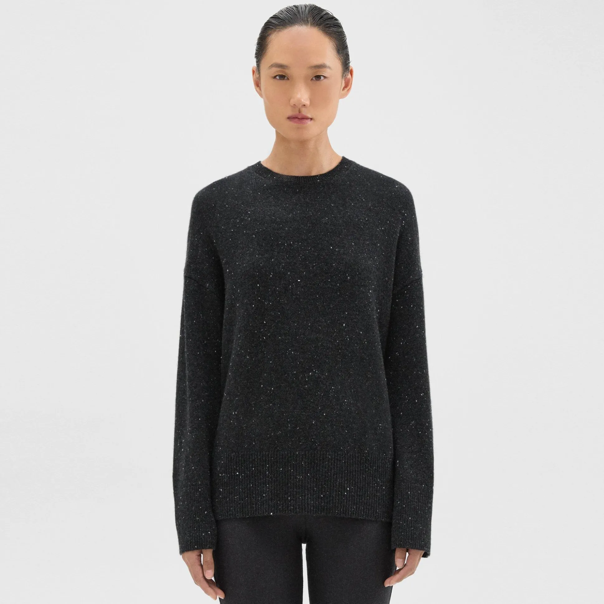 Theory Karenia Sweater In Donegal Wool-Cashmere-Women Sweaters + Cardigans