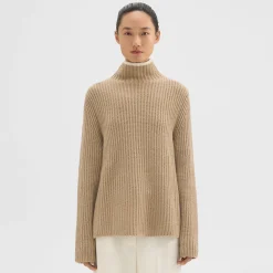 Theory Karenia Turtleneck Sweater In Felted Wool-Cashmere-Women Sweaters + Cardigans