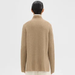 Theory Karenia Turtleneck Sweater In Felted Wool-Cashmere-Women Sweaters + Cardigans
