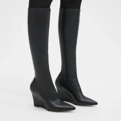 Theory Knee-High Wedge Boot In Leather-Women Shoes