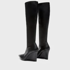 Theory Knee-High Wedge Boot In Leather-Women Shoes