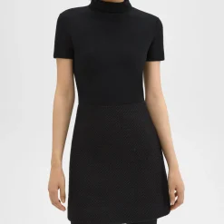 Theory Knit Combo Dress In Wool-Blend Tweed-Women Dresses