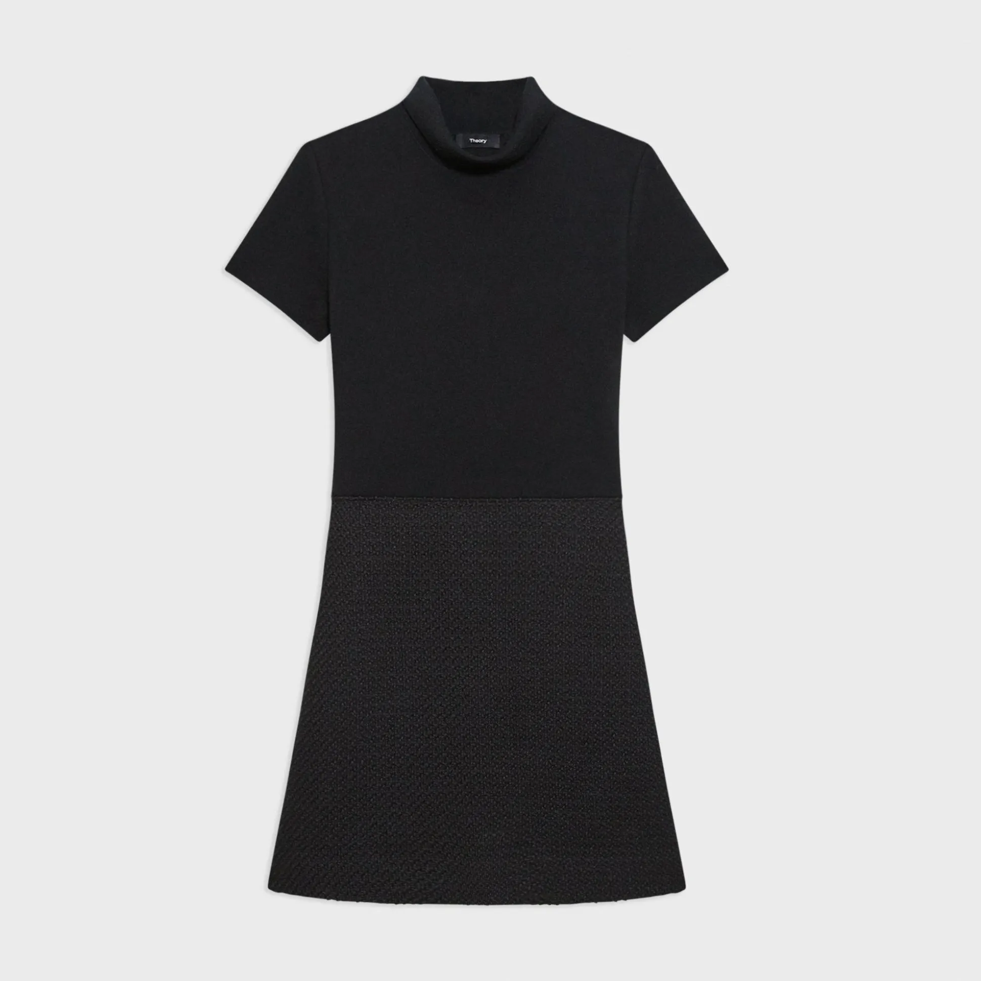 Theory Knit Combo Dress In Wool-Blend Tweed-Women Dresses