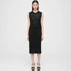 Theory Knit Midi Skirt In Pima Cotton-Women Skirts