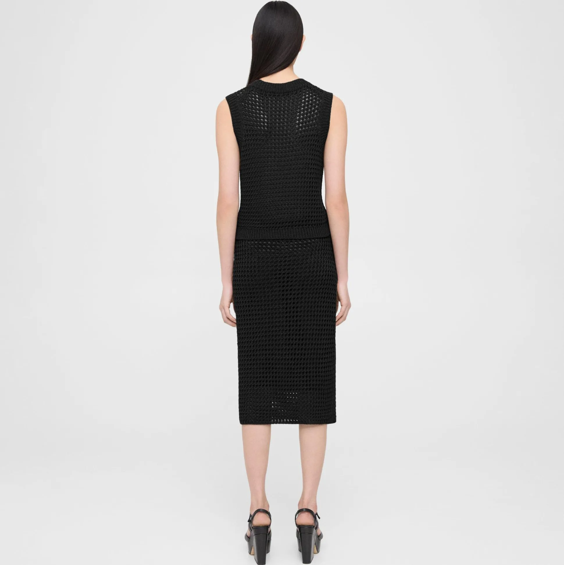 Theory Knit Midi Skirt In Pima Cotton-Women Skirts