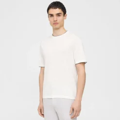 Theory Kolben Short-Sleeve Tee In Cotton-Linen-Men T-shirts + Polos|Sweaters + Cardigans