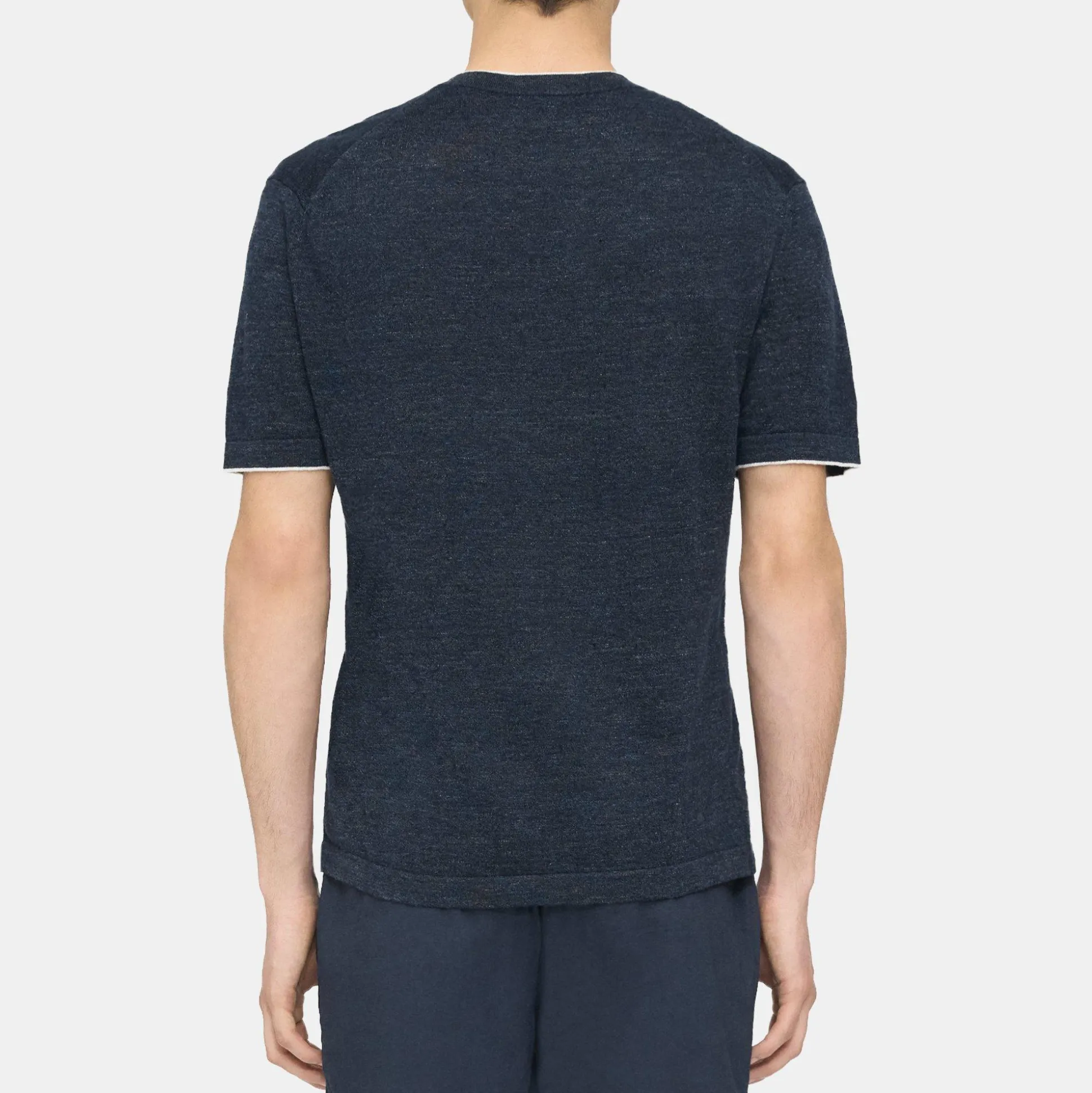 Theory Kolben Short-Sleeve Tee In Cotton-Linen-Men T-shirts + Polos|Sweaters + Cardigans