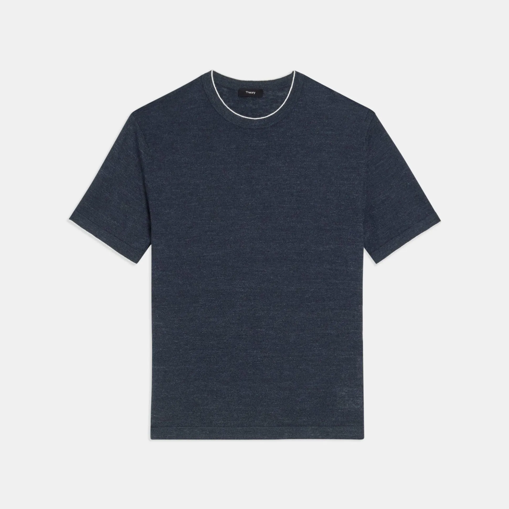 Theory Kolben Short-Sleeve Tee In Cotton-Linen-Men T-shirts + Polos|Sweaters + Cardigans