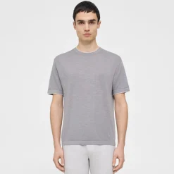 Theory Kolben Short-Sleeve Tee In Cotton-Linen-Men T-shirts + Polos|Sweaters + Cardigans