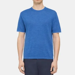 Theory Kolben Short-Sleeve Tee In Cotton-Linen-Men Sweaters + Cardigans|T-shirts + Polos