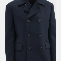 Theory Krasner Double-Breasted Coat In Recycled Wool-Blend Melton-Men Outerwear