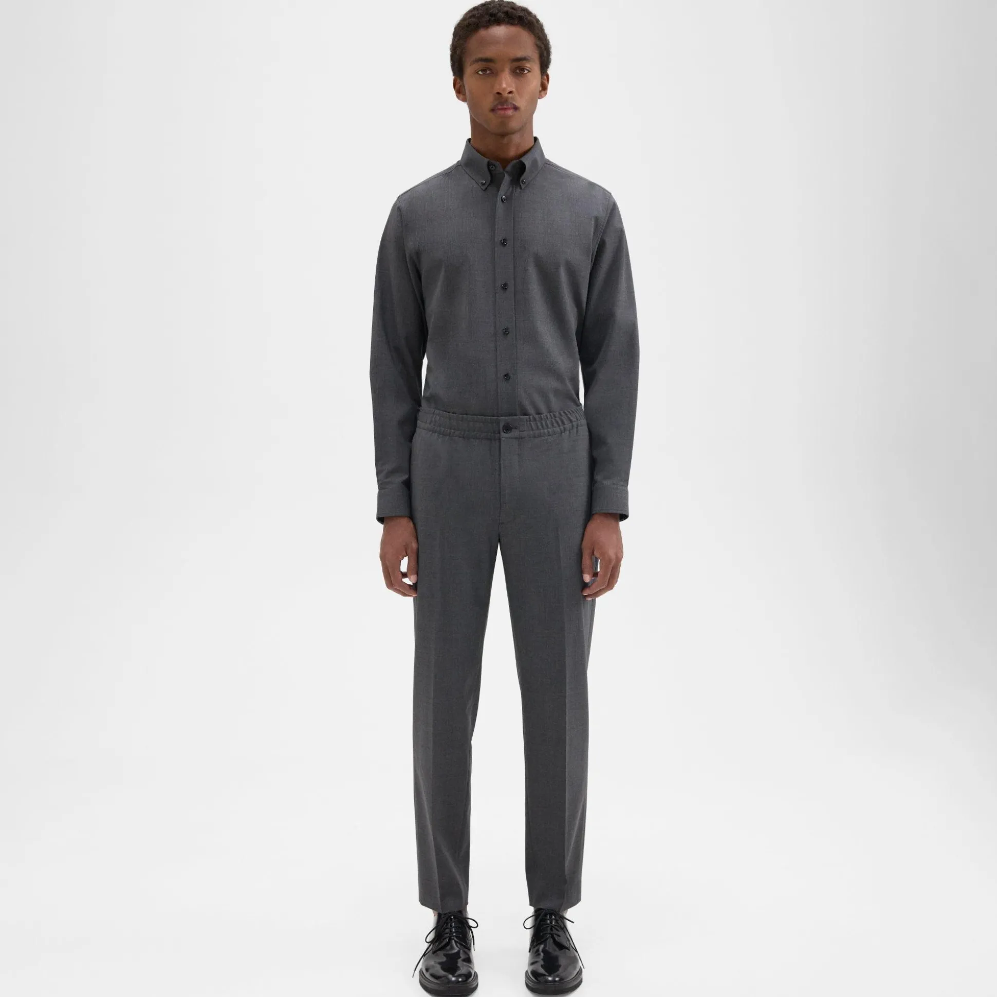 Theory Larin Drawstring Pant In Stretch Wool-Men Pants