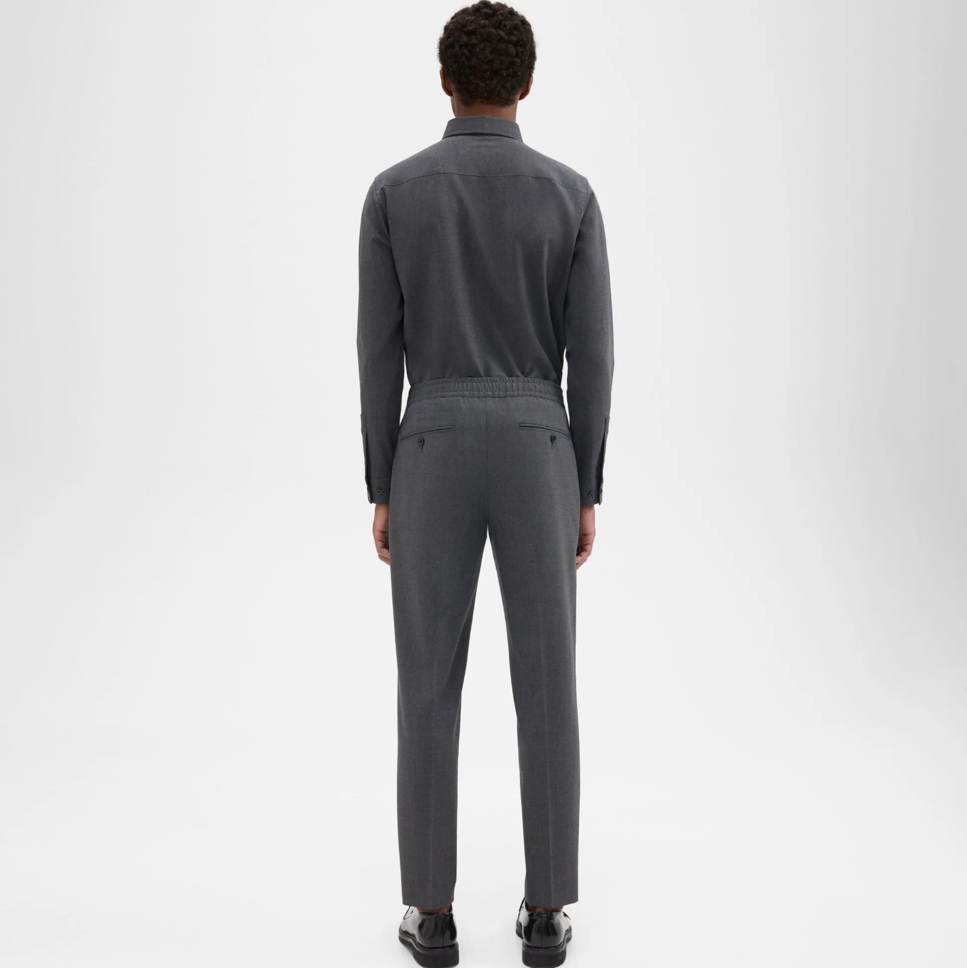 Theory Larin Drawstring Pant In Stretch Wool-Men Pants