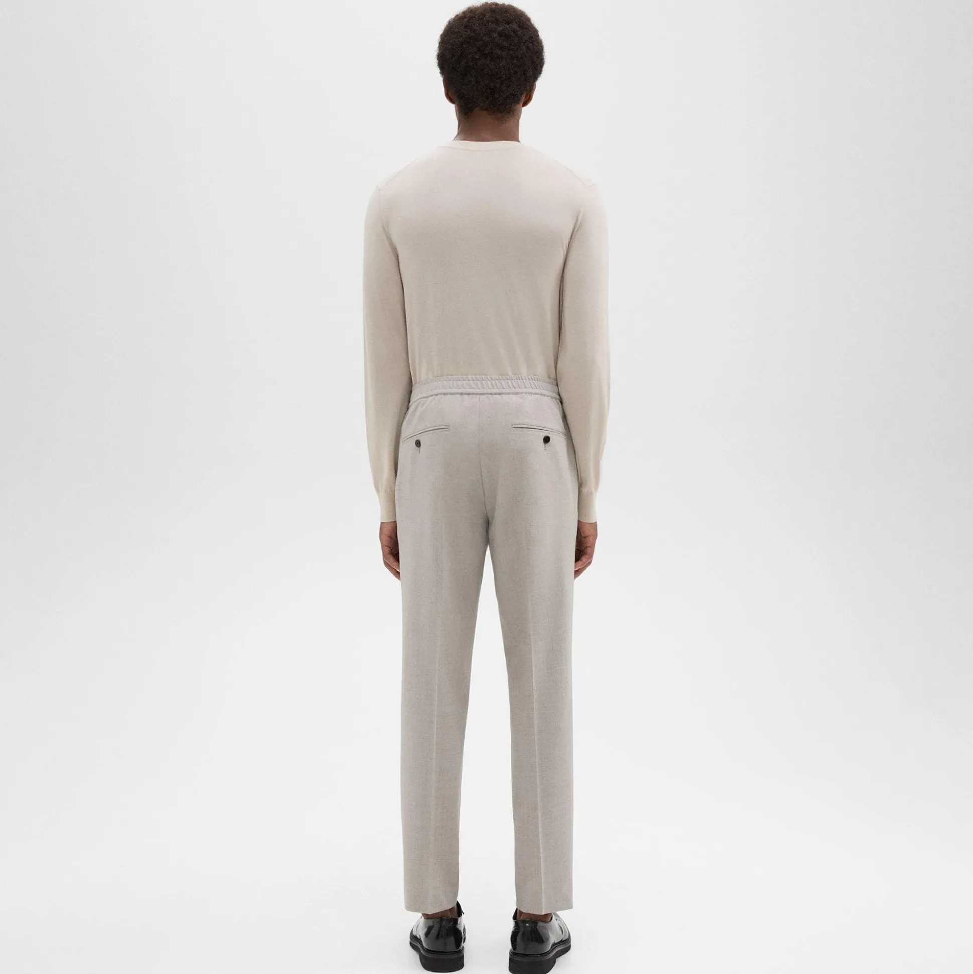 Theory Larin Drawstring Pant In Stretch Wool-Men Pants