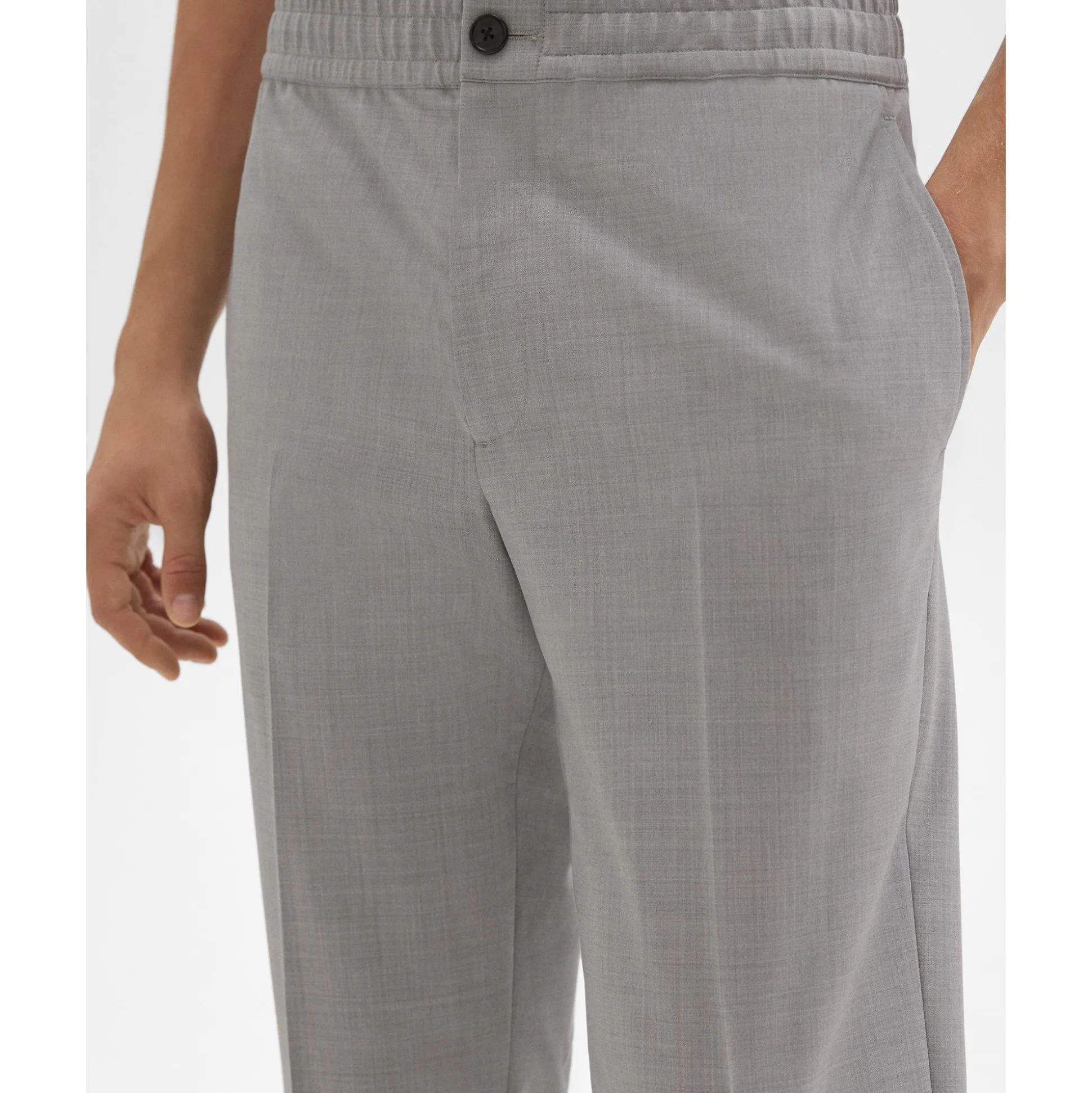 Theory Larin Drawstring Pant In Stretch Wool-Men Pants