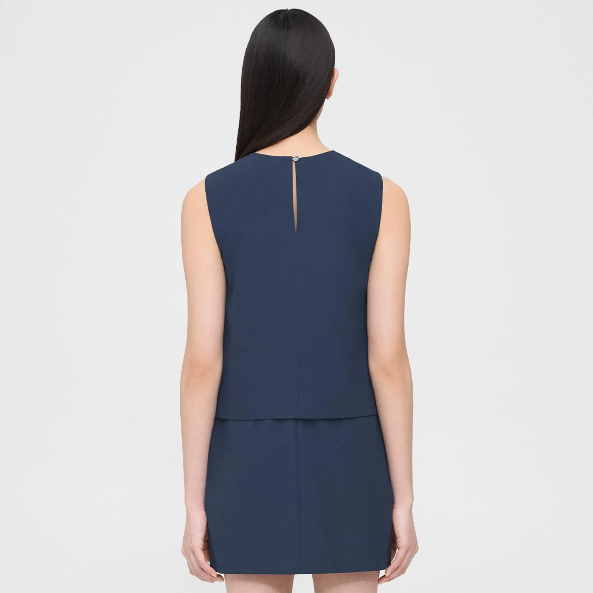 Theory Layered Shift Dress In Cotton-Women Dresses
