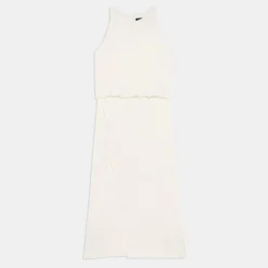 Theory Layered Tank Dress In Crushed Satin-Women Dresses