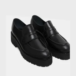 Theory Leather Platform Loafer-Women Shoes