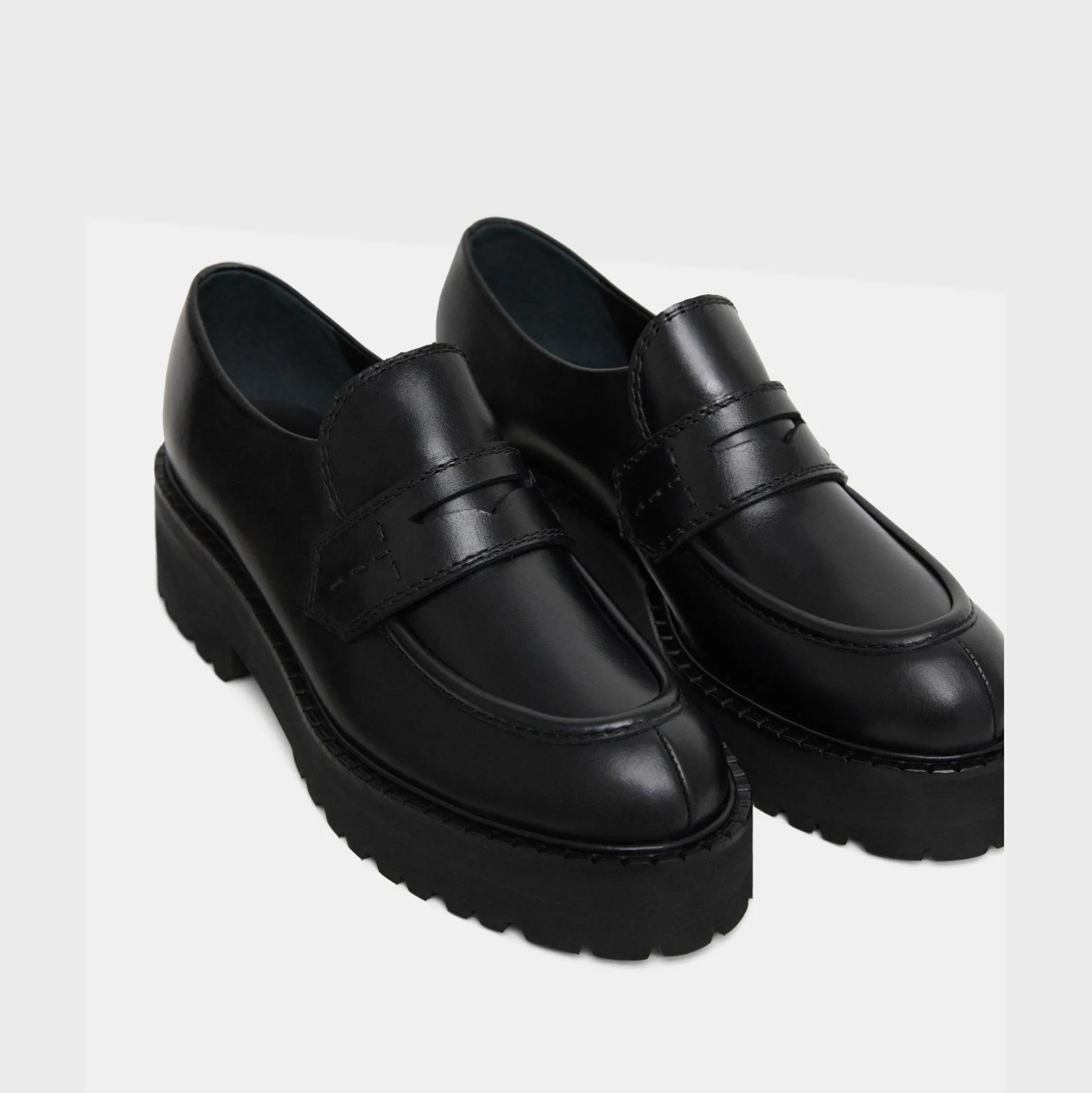 Theory Leather Platform Loafer-Women Shoes