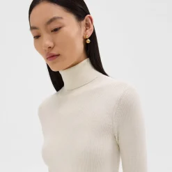 Theory Leenda Short-Sleeve Turtleneck In Regal Wool-Women Tops|Sweaters + Cardigans
