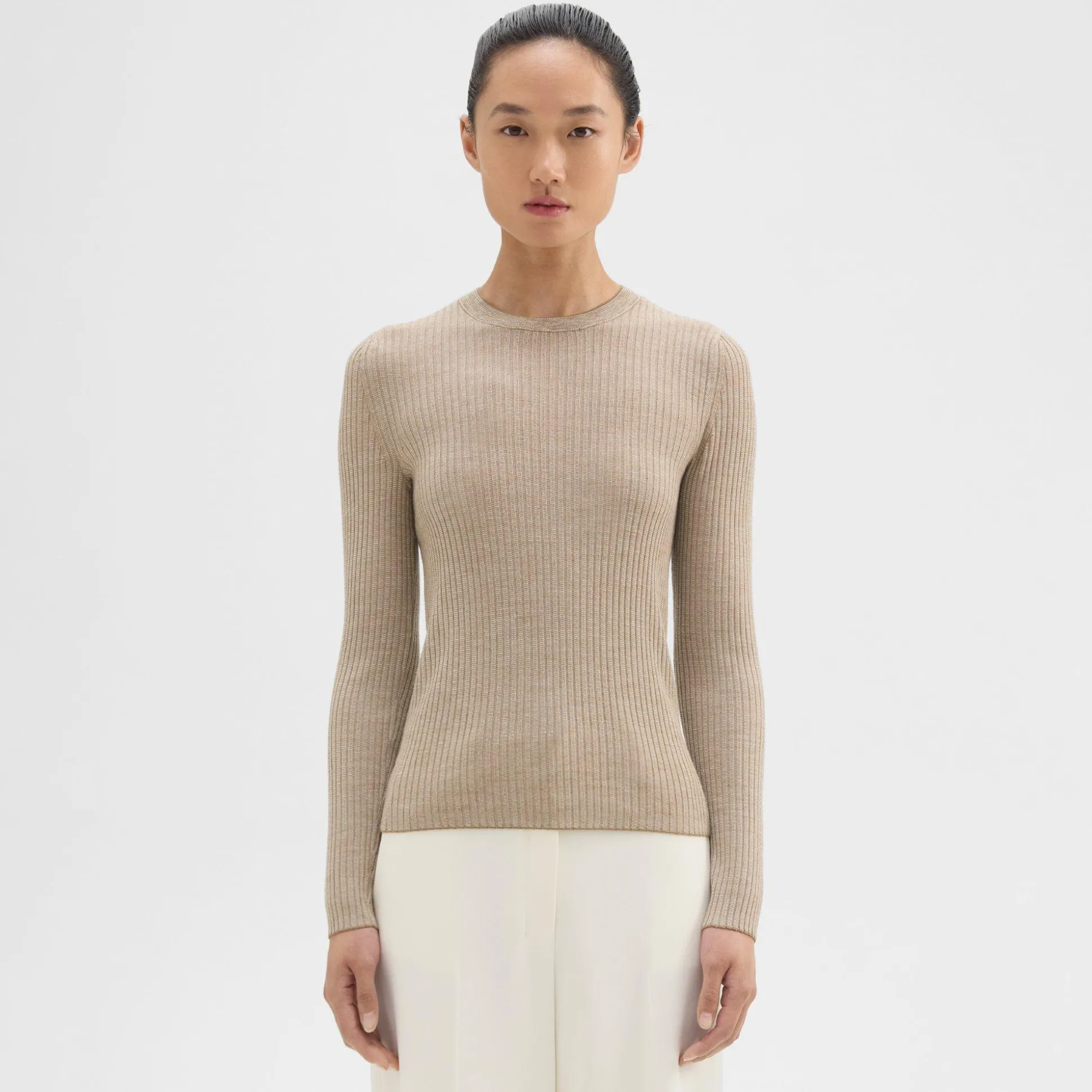 Theory Long-Sleeve Tee In Regal Wool-Women Sweaters + Cardigans