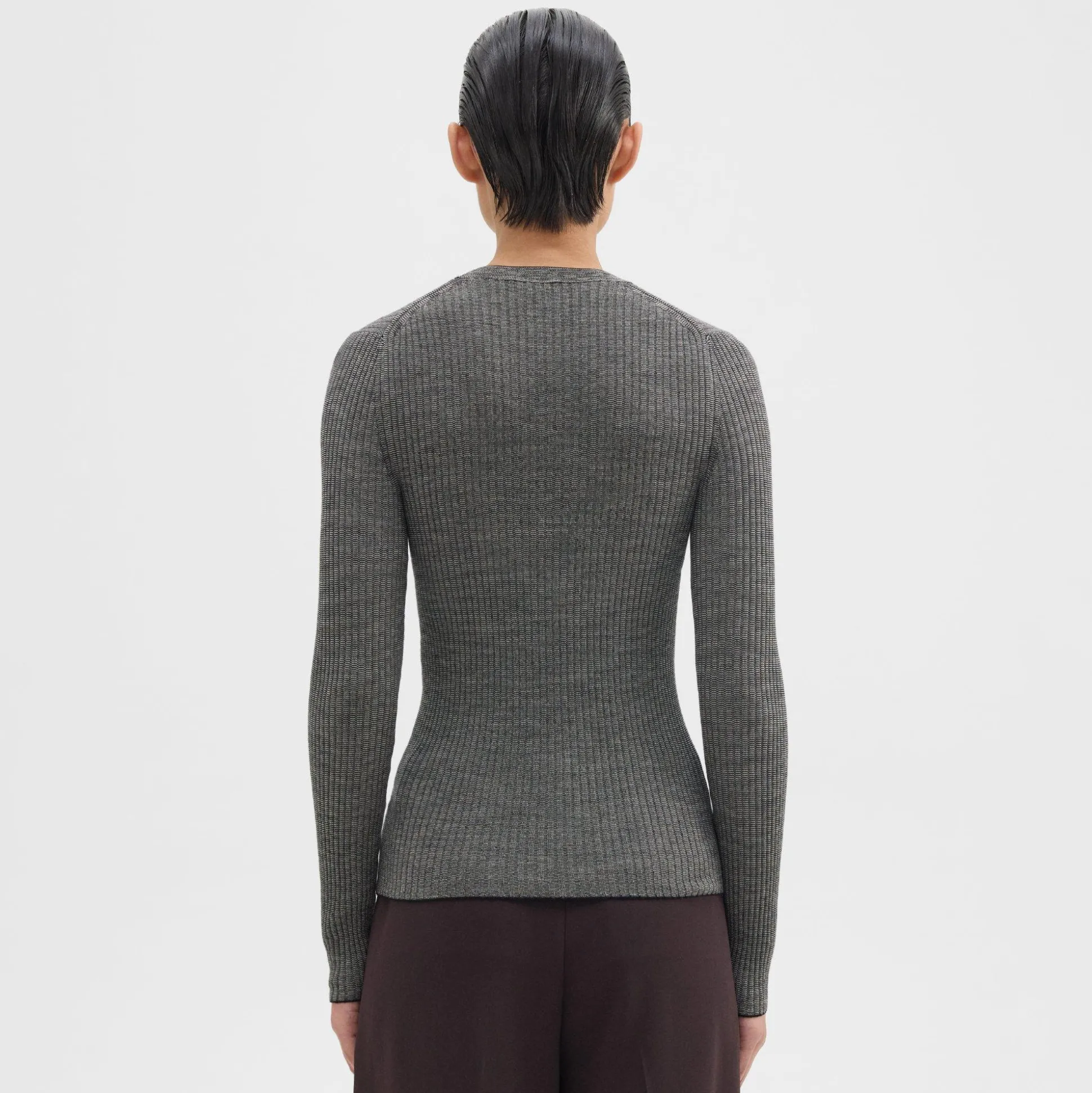 Theory Long-Sleeve Tee In Regal Wool-Women Sweaters + Cardigans