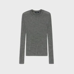 Theory Long-Sleeve Tee In Regal Wool-Women Sweaters + Cardigans