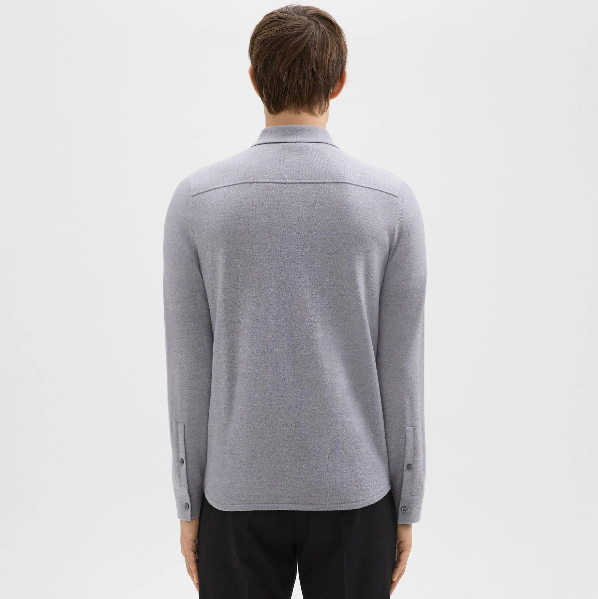 Theory Lorean Shirt In Merino Wool-Men Sweaters + Cardigans|Shirts