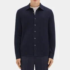 Theory Lorean Shirt In Merino Wool-Men Sweaters + Cardigans