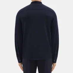 Theory Lorean Shirt In Merino Wool-Men Sweaters + Cardigans