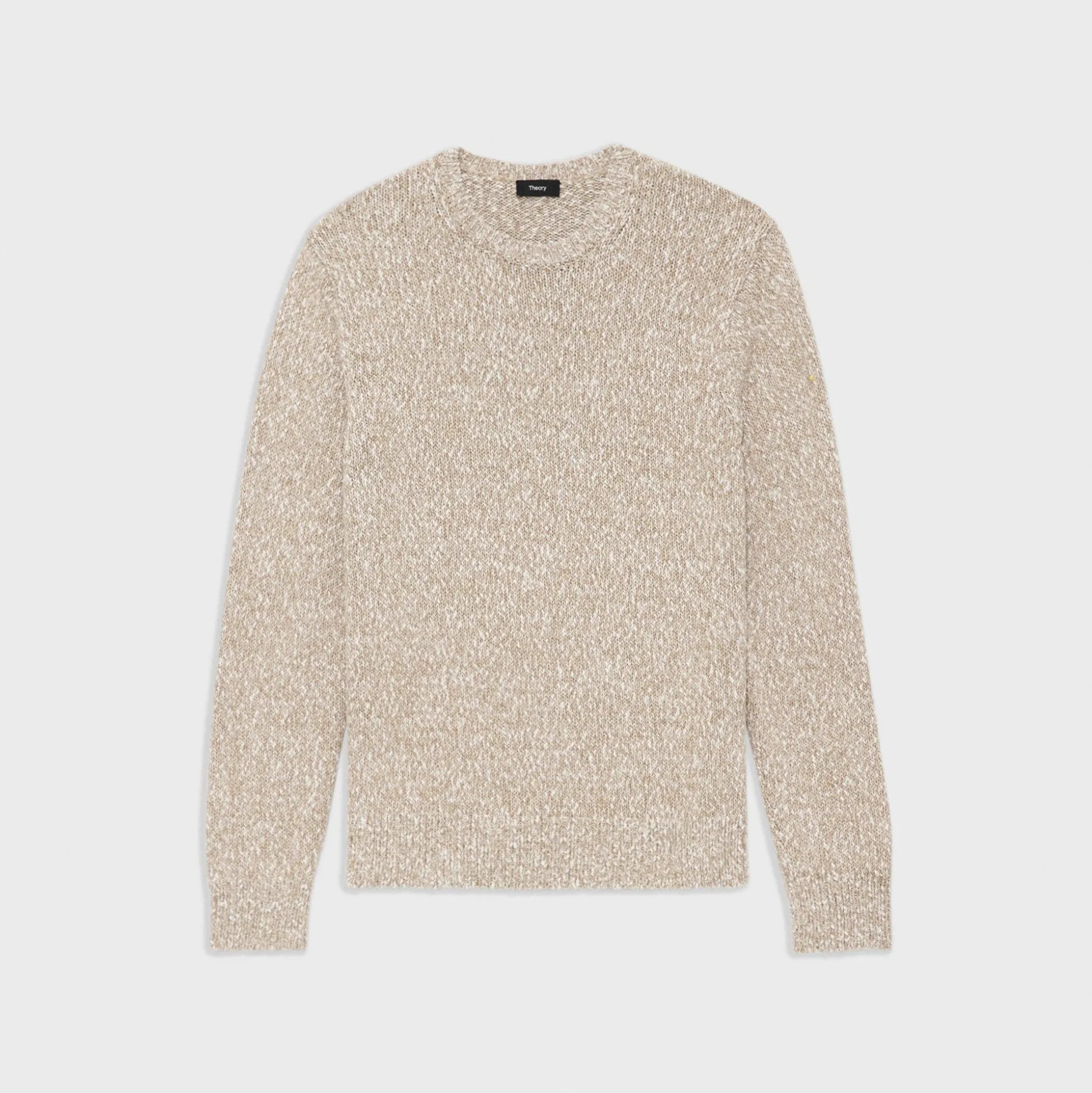 Theory Mauno Crewneck Sweater In Heathered Cotton-Men Sweaters + Cardigans