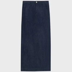 Theory Maxi Trouser Skirt In Denim-Women Skirts