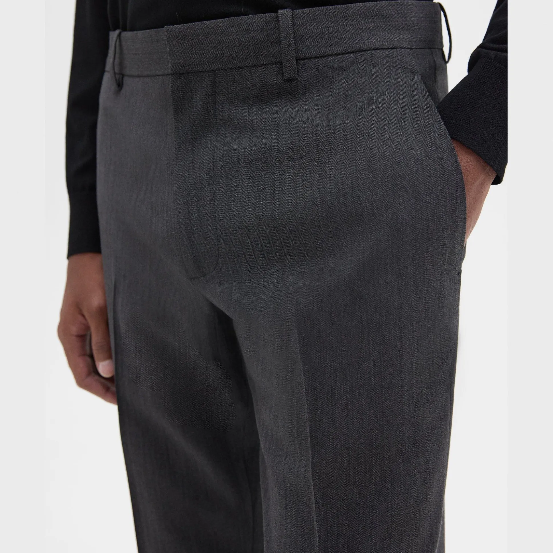 Theory Mayer Pant In Herringbone Stretch Wool-Men Suits|Pants