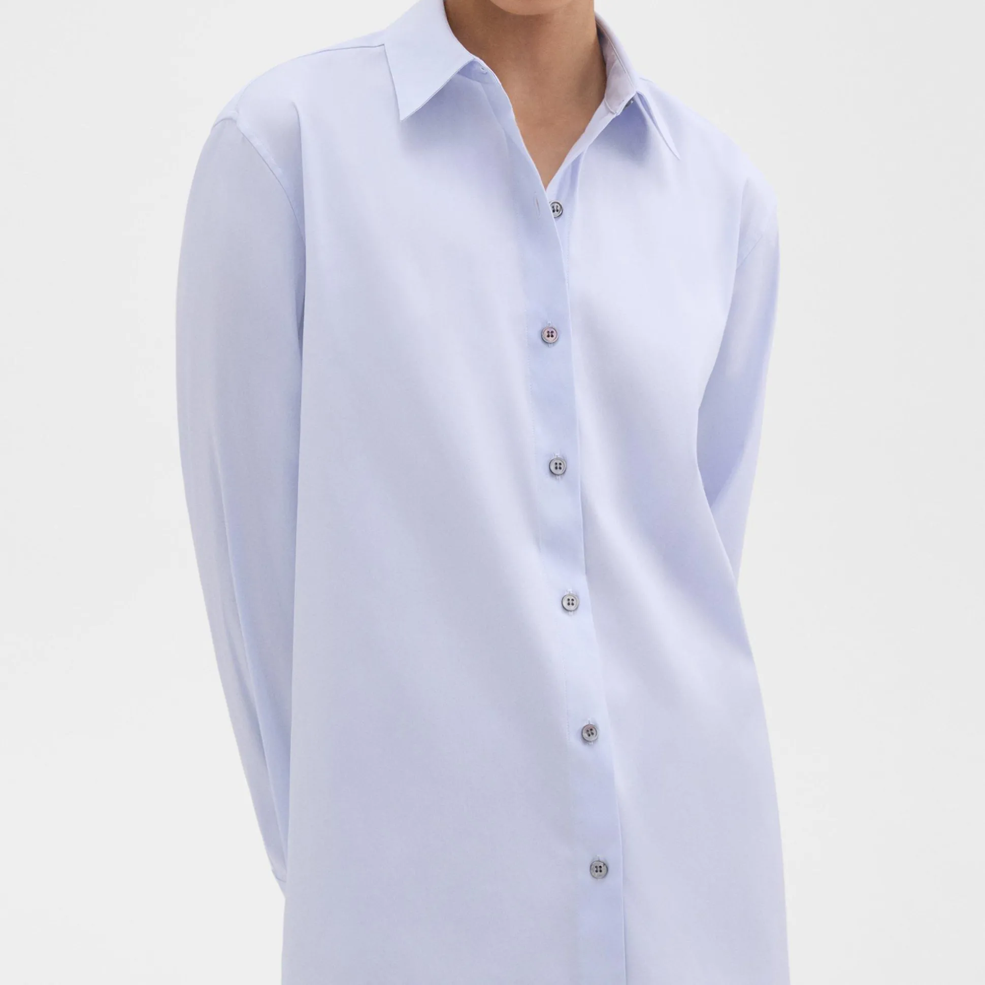Theory Menswear Shirt In Good Cotton-Women Tops