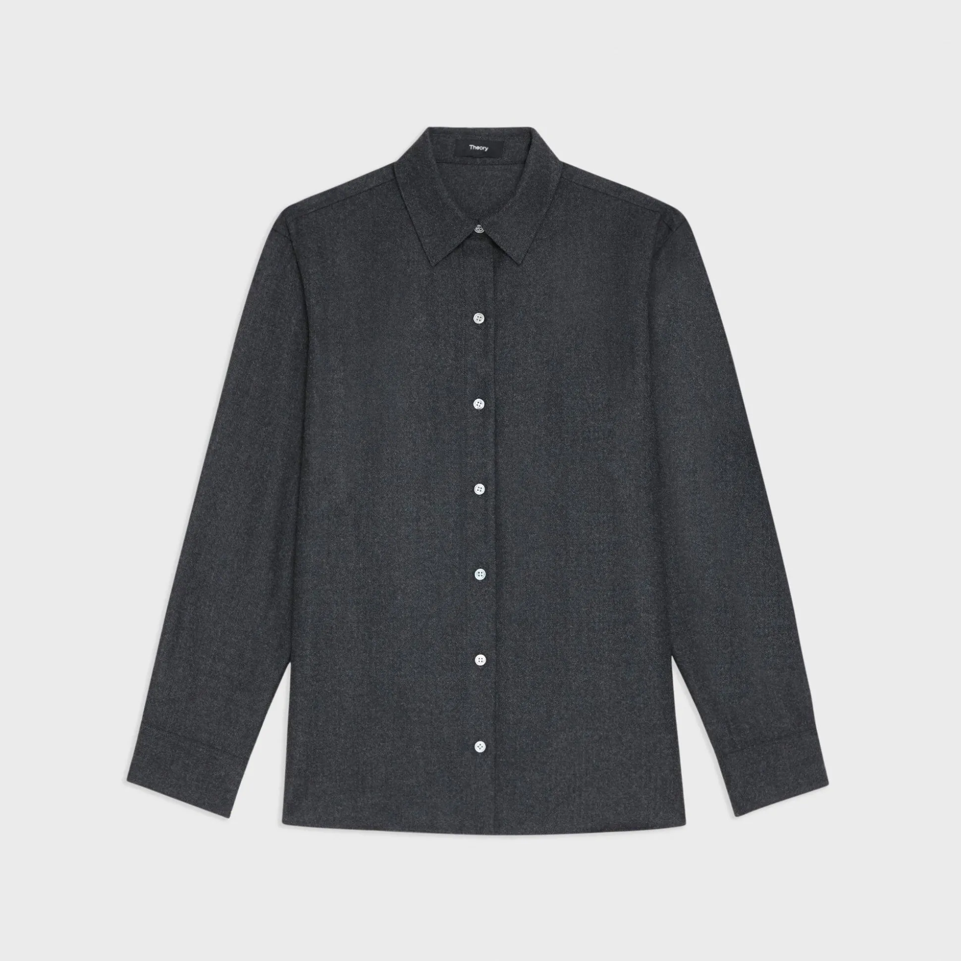 Theory Menswear Shirt In Sleek Flannel-Women Tops