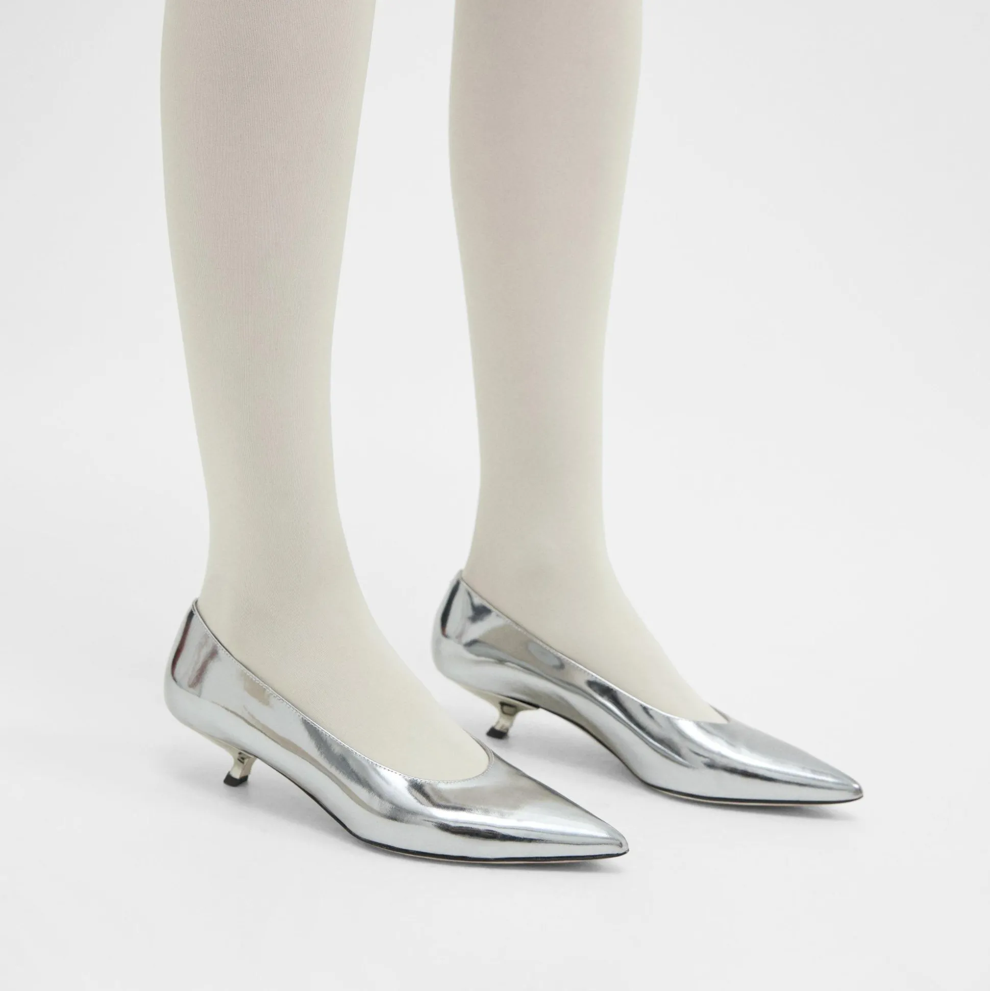 Theory Micro Pump In Metallic Leather-Women Shoes