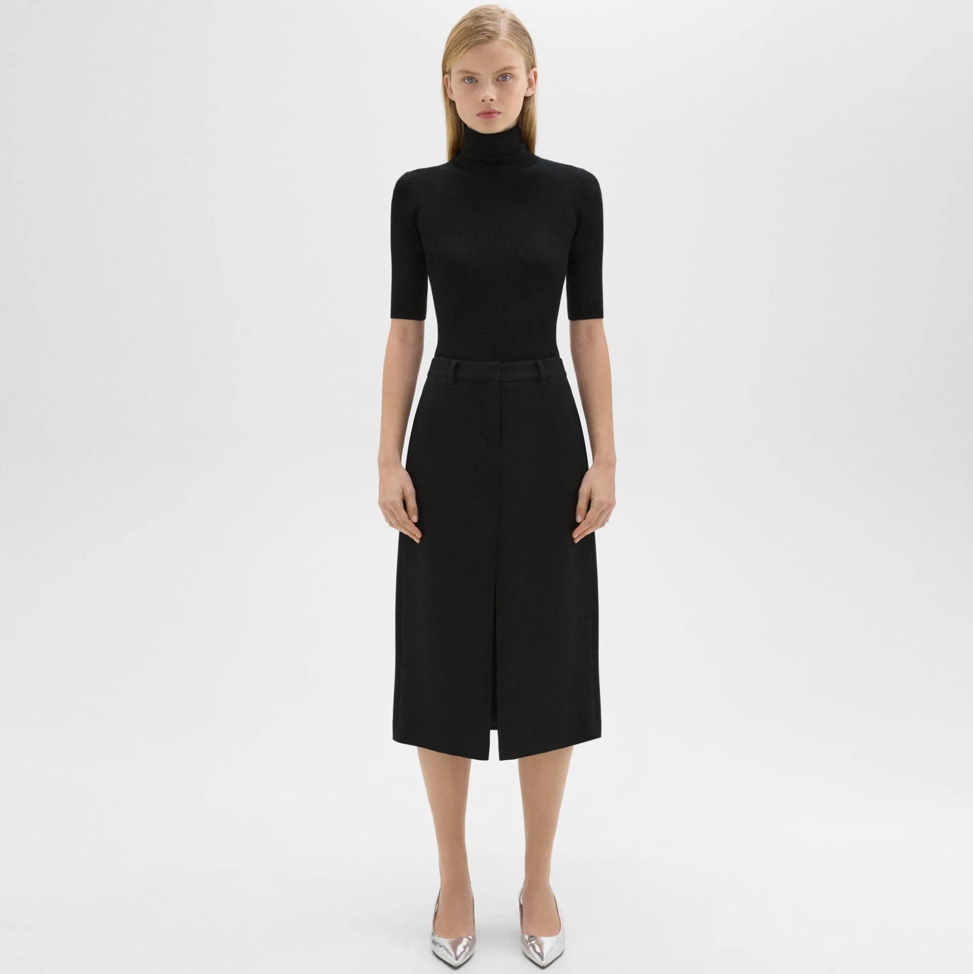 Theory Midi Trouser Skirt In Admiral Crepe-Women Suits|Skirts