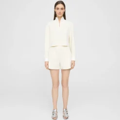Theory Mini Pull-On Short In Double-Knit Jersey-Women Shorts|Pants