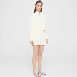 Theory Mini Pull-On Short In Double-Knit Jersey-Women Shorts|Pants