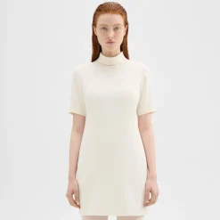 Theory Mini Roll Neck Dress In Admiral Crepe-Women Dresses
