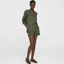 Theory Mini Short In Good Linen-Women Shorts|Pants
