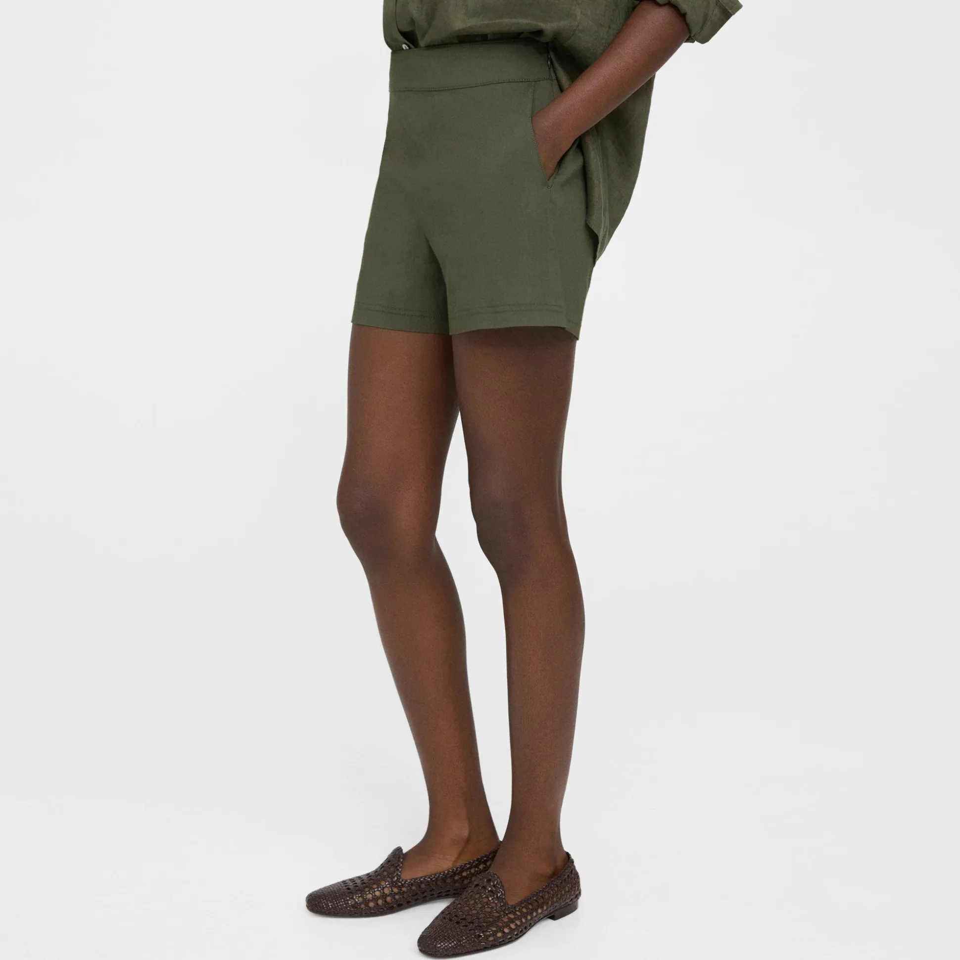 Theory Mini Short In Good Linen-Women Shorts|Pants