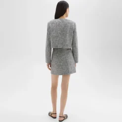 Theory Mini Skirt In Canvas Tweed-Women Skirts