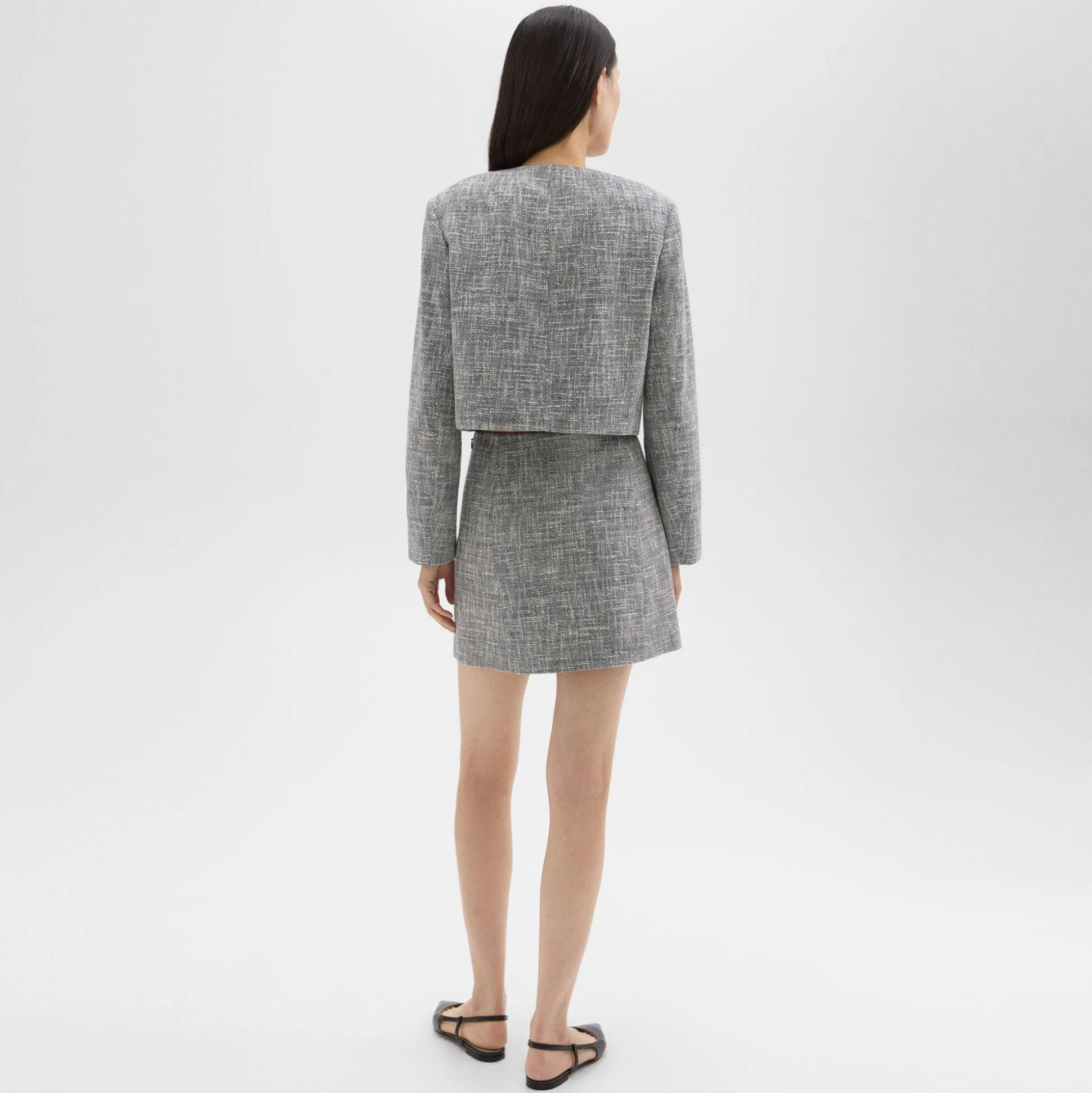 Theory Mini Skirt In Canvas Tweed-Women Skirts