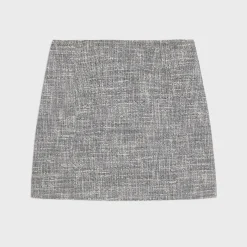 Theory Mini Skirt In Canvas Tweed-Women Skirts