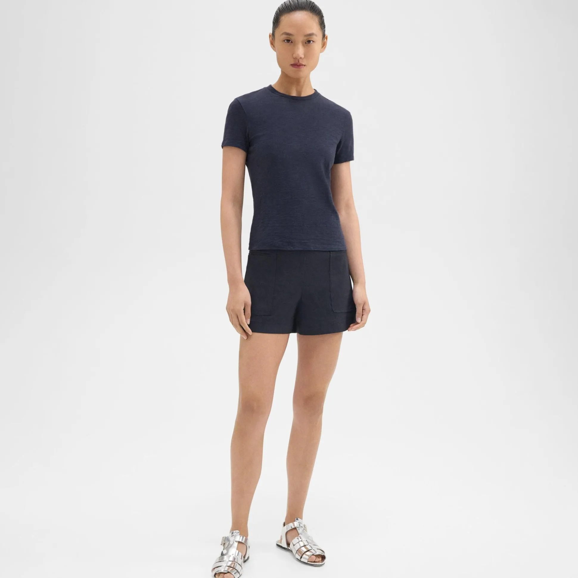 Theory Mini Utility Short In Good Linen-Women Shorts|Pants