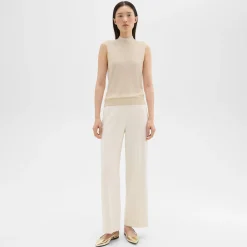 Theory Mock Neck Sweater Shell In Regal Wool-Women Sweaters + Cardigans