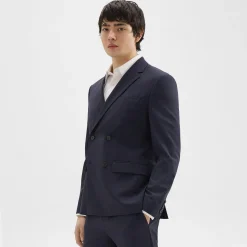 Theory Morton Double-Breasted Blazer In Stretch Wool-Men Blazers + Jackets
